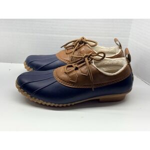 Jambu JBU Women's Sz 8M Waterproof Navy Glenda Garden Duck Lace-Up Boots